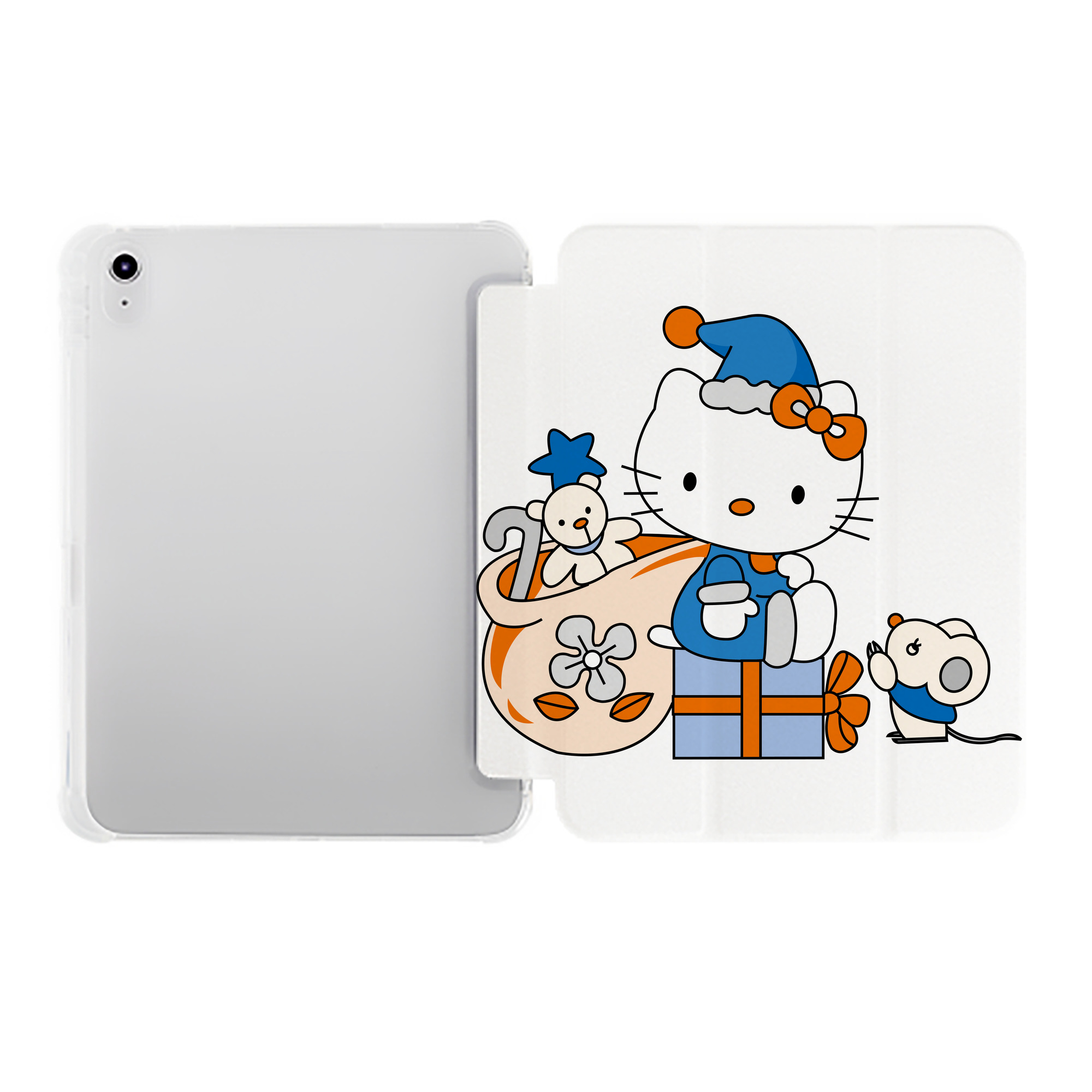 （画像用） Hello Kitty ハローキティ IPad ケース ペン収納付き 三つ折りスタンド PUレザー×シリコン 対応機種9.5/10.5/10.9インチ